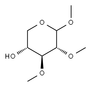 メチル2-O,3-O-ジメチル-α-D-キシロピラノシド 化学構造式