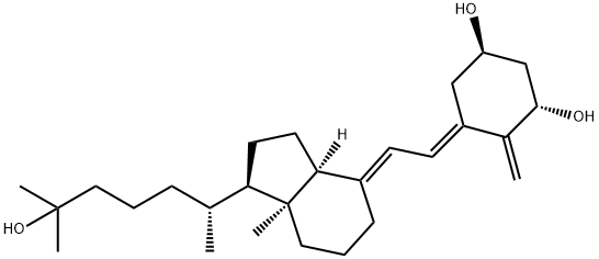 5-{2-[1-(5-Hydroxy-1,5-dimethyl-hexyl)-7a-methyl-octahydro-inden-4-ylidene]-ethylidene}-4-methylene-cyclohexane-1,3-diol Struktur