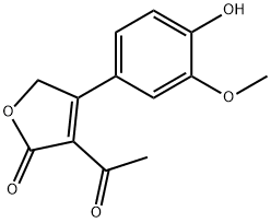 3-Acetyl-4-(4-hydroxy-3-methoxyphenyl)-2(5H)-furanone Struktur