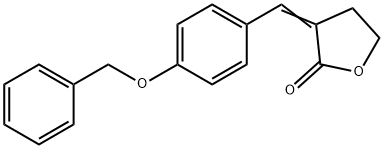 4,5-ジヒドロ-3-(p-ベンジルオキシベンジリデン)-2(3H)-フラノン 化学構造式