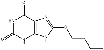 8-Butylthio-3,7-dihydro-1H-purine-2,6-dione Struktur