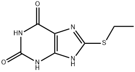 8-Ethylthio-3,7-dihydro-1H-purine-2,6-dione Struktur