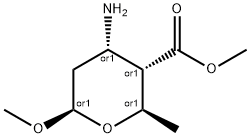 2H-Pyran-3-carboxylicacid,4-aminotetrahydro-6-methoxy-2-methyl-,methylester,(2alpha,3beta,4beta,6alpha)- Struktur