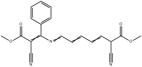 2,10-Dicyano-3-phenyl-4-azaundeca-2,4,6,8-tetrenedioic acid dimethyl ester Struktur