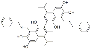 2,2'-Bi(8-benzyliminomethyl-4-isopropyl-3-methyl-1,6,7-naphthalenetriol) Structure