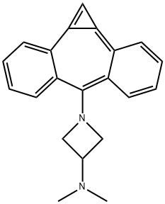 1-[Dibenzo[a,e]cyclopropa[c]cyclohepten-6-yl]-N,N-dimethyl-3-azetidinamine Struktur