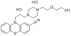 2-(2-(4-(3-(2-Cyano-10-phenothiazinyl)propyl)-1-piperazinyl)ethoxy)eth anol dihydrochloride Structure