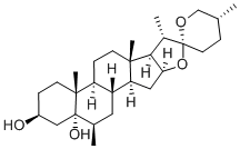 (25R)-6β-メチル-5α-スピロスタン-3β,5-ジオール 化学構造式