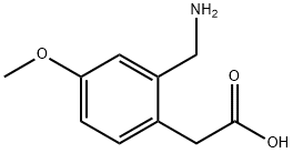 Benzeneacetic acid, 2-(aminomethyl)-4-methoxy- (9CI) Structure