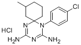 1,3,5-Triazaspiro(5.5)undeca-2,4-diene, 1-(4-chlorophenyl)-2,4-diamino -8-methyl-, hydrochloride Structure