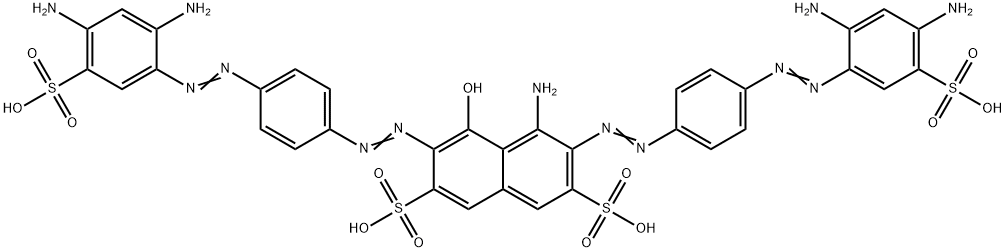 2,7-Naphthalenedisulfonic acid, 4-amino-3,6-bis((4-((2,4-diamino-5-sul fophenyl)azo)phenyl)azo)-5-hydroxy- Structure