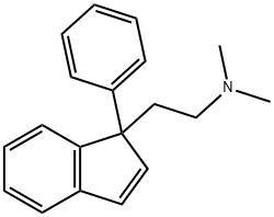 N,N-ジメチル-2-(1-フェニル-1H-インデン-1-イル)エタンアミン 化学構造式