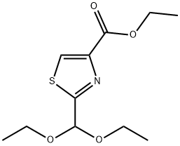 2-(ジエトキシメチル)チアゾール-4-カルボン酸エチル 化学構造式