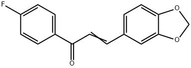 3-benzo[1,3]dioxol-5-yl-1-(4-fluorophenyl)prop-2-en-1-one 化学構造式