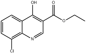 8-クロロ-4-ヒドロキシ-3-キノリンカルボン酸エチル 化学構造式