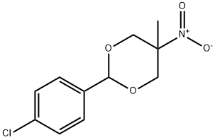 2-(p-クロロフェニル)-5-メチル-5-ニトロ-1,3-ジオキサン 化学構造式