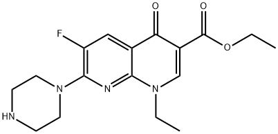 1-ETHYL-6-FLUORO-4-OXO-7-PIPERAZIN-1-YL-1,4-DIHYDRO-[1,8]NAPHTHYRIDINE-3-CARBOXYLIC ACID ETHYL ESTER Structure