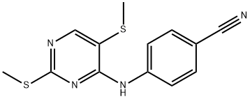 4-[[2,5-bis(methylsulfanyl)pyrimidin-4-yl]amino]benzonitrile Structure