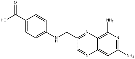 4-[[(5,7-Diaminopyrido[3,4-b]pyrazin-3-yl)methyl]amino]benzoic acid Struktur