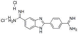 1H-Benzimidazole-5-carboximidamide, 2-(4-(aminoiminomethyl)phenyl)-, d ihydrochloride Struktur