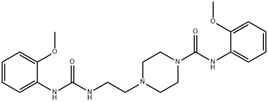 N-(2-methoxyphenyl)-4-[2-[(2-methoxyphenyl)carbamoylamino]ethyl]pipera zine-1-carboxamide 结构式