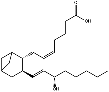 (5Z)-7-[(2S)-3β-[(1E,3S)-3-ヒドロキシ-1-オクテニル]ビシクロ[3.1.1]ヘプタン-2α-イル]-5-ヘプテン酸 化学構造式