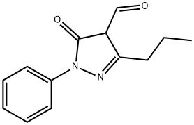 1-フェニル-3-プロピル-5-オキソ-2-ピラゾリン-4-カルボアルデヒド 化学構造式
