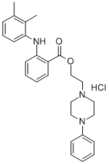 Piperazineethanol, 4-phenyl-, o-(2,3-dimethylphenylamino)benzoate, hyd rochloride 化学構造式