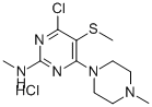 2-Methylamino-4-N-methylpiperazino-5-methylthio-6-chloropyrimidine hyd rochloride Structure