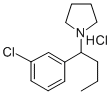 1-(1-(m-Chlorophenyl)butyl)pyrrolidine hydrochloride Struktur
