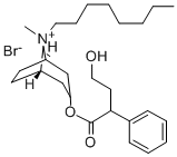 3-Hydroxy-8-octyl-1-alpha-H,5-alpha-H-tropanium bromide 4-hydroxy-2-ph enylbutanoate Structure