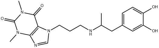 7-[3-[[2-(3,4-Dihydroxyphenyl)-1-methylethyl]amino]propyl]theophyline Structure