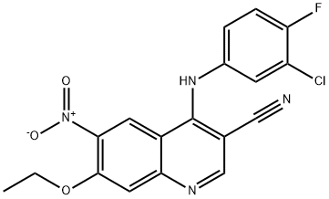 4-(3-Chloro-4-fluoroanilino)-3-cyano-7-ethyloxy-6-nitroquinoline Structure