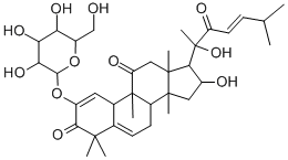 19-Nor-9-beta,10-alpha-lanosta-1,5,23-triene-3,11,22-trione, 16-alpha, 20-dihydroxy-2-(beta-D-glucopyranosyloxy)-9-methyl- Structure
