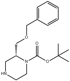 (R)-2-苄氧基甲基-1-BOC-哌嗪, 740806-54-6, 结构式