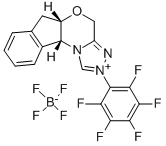 (5AS, 10BR)-(-)-5A,10B-DIHYDRO-2-(PENTAFLUOROPHENYL)-4H,6H-INDENO[2,1-B][1,2,4]TRIZOLO[4,3-D][1,4]OXAZINIUM TETRAFLUOROBORATE Structure