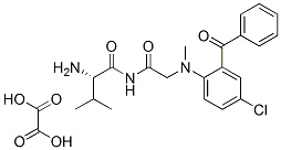 (2S)-2-amino-N-[2-[(2-benzoyl-4-chloro-phenyl)-methyl-amino]acetyl]-3- methyl-butanamide, oxalic acid Struktur