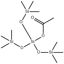 酢酸[1,1,1,5,5,5-ヘキサメチル-3-(トリメチルシリルオキシ)ペンタントリシロキサン]-3-イル 化学構造式
