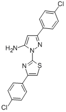 1H-Pyrazol-5-amine, 3-(4-chlorophenyl)-1-(4-(4-chlorophenyl)-2-thiazol yl)- Structure
