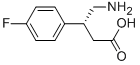 (R)-4-アミノ-3-(4-フルオロフェニル)ブタン酸 化学構造式