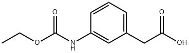 (3-エトキシカルボニルアミノフェニル)酢酸 化学構造式