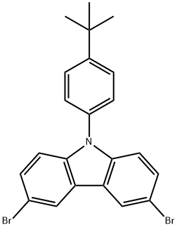 3,6-二溴-9-(4-叔丁基苯基)-9H-咔唑,741293-42-5,结构式