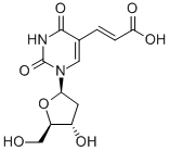 (2E)-3-[1-(2-脱氧-BETA-D-赤式戊呋喃糖基)-1,2,3,4-四氢-2,4-二氧代-5-嘧啶基]-2-丙烯酸, 74131-06-9, 结构式
