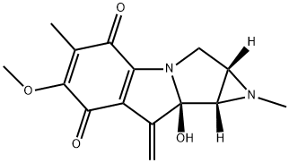 (1aS,8aR,8bS)-8-メチレン-1,1a,2,8,8a,8b-ヘキサヒドロ-8a-ヒドロキシ-6-メトキシ-1,5-ジメチルアジリノ[2',3':3,4]ピロロ[1,2-a]インドール-4,7-ジオン 化学構造式