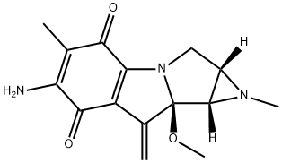 (1aS)-6-アミノ-8-メチレン-1,1aα,2,8,8a,8bα-ヘキサヒドロ-8aα-メトキシ-1,5-ジメチルアジリノ[2',3':3,4]ピロロ[1,2-a]インドール-4,7-ジオン 化学構造式