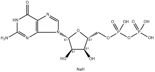 Guanosine-5'-diphosphate disodium salt Struktur