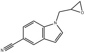 1-oxiranylmethylindole-5-carbonitrile Structure