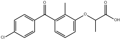 2-[2-メチル-3-(4-クロロベンゾイル)フェノキシ]プロピオン酸 化学構造式