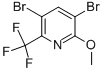 3,5-二溴-2-甲氧基-6-(三氟甲基)吡啶, 741737-01-9, 结构式