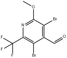3,5-Dibromo-2-methoxy-6-trifluoromethyl-pyridine-4-carbaldehyde Structure